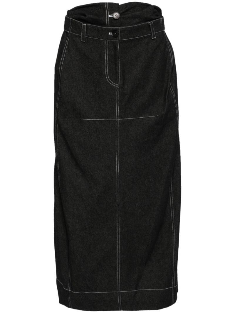 Low Classic double waist maxi denim skirt - Black von Low Classic