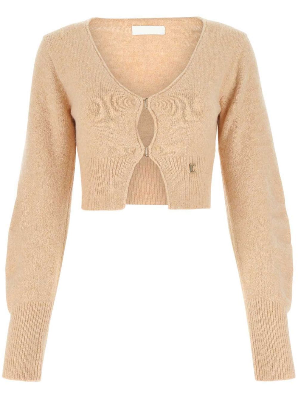 Low Classic logo-appliqué cardigan - Neutrals von Low Classic