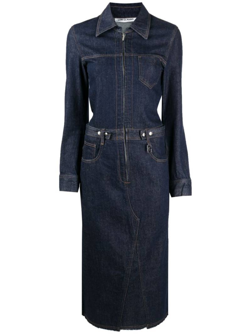 Low Classic long-sleeve denim midi dress - Blue von Low Classic