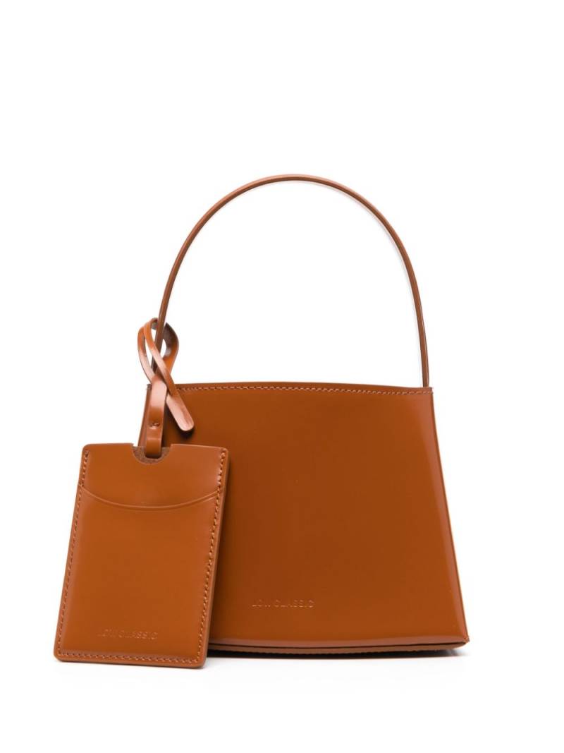 Low Classic mini embossed-logo curve tote bag - Brown von Low Classic