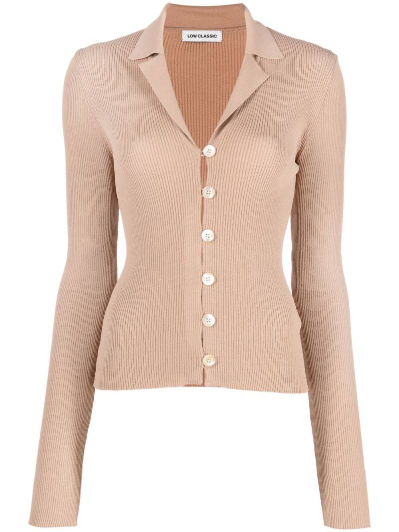 Low Classic ribbed-knit V-neck cardigan - Neutrals von Low Classic