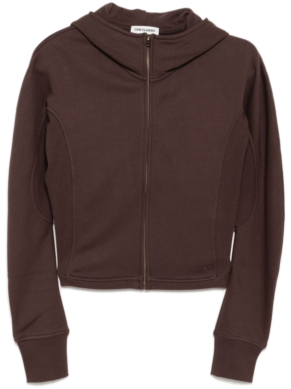 Low Classic side rib zip-up jacket - Brown von Low Classic