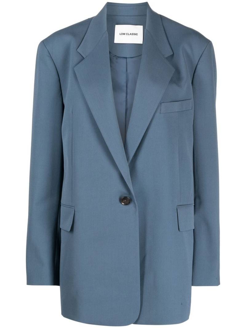 Low Classic single-breasted oversize-frame blazer - Blue von Low Classic