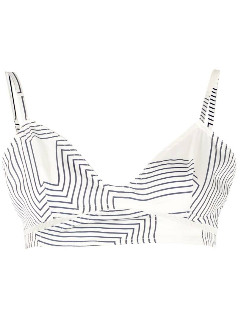 Low Classic stripe-pattern sports bra - White von Low Classic