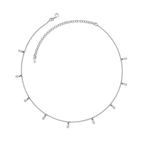 Halskette Im Mini-tropfen-choker-stil Damen Silber 35cm von Lucy Quartermaine