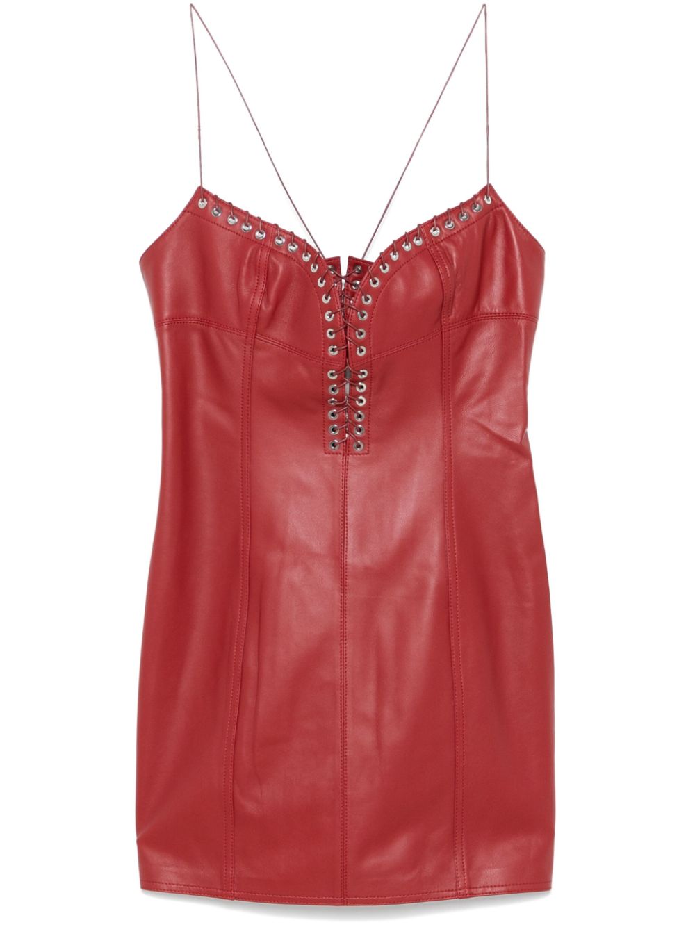 Ludovic de Saint Sernin Cleavage leather mini dress - Red von Ludovic de Saint Sernin