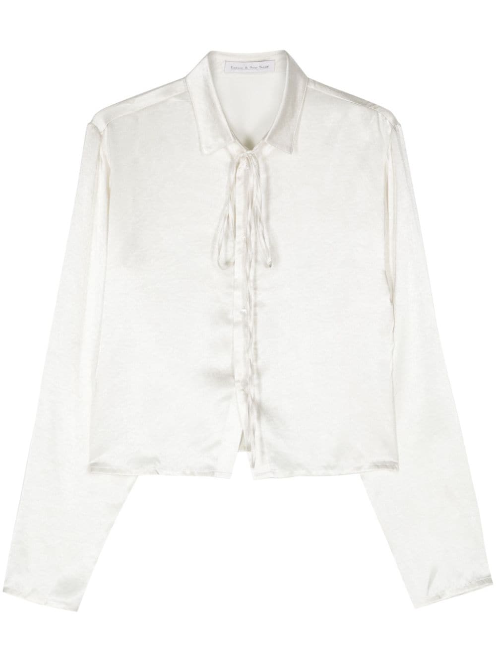 Ludovic de Saint Sernin cropped satin shirt - Neutrals von Ludovic de Saint Sernin