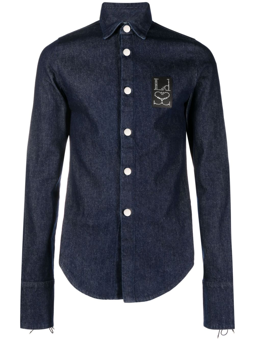 Ludovic de Saint Sernin crystal-embellished logo shirt - Blue von Ludovic de Saint Sernin