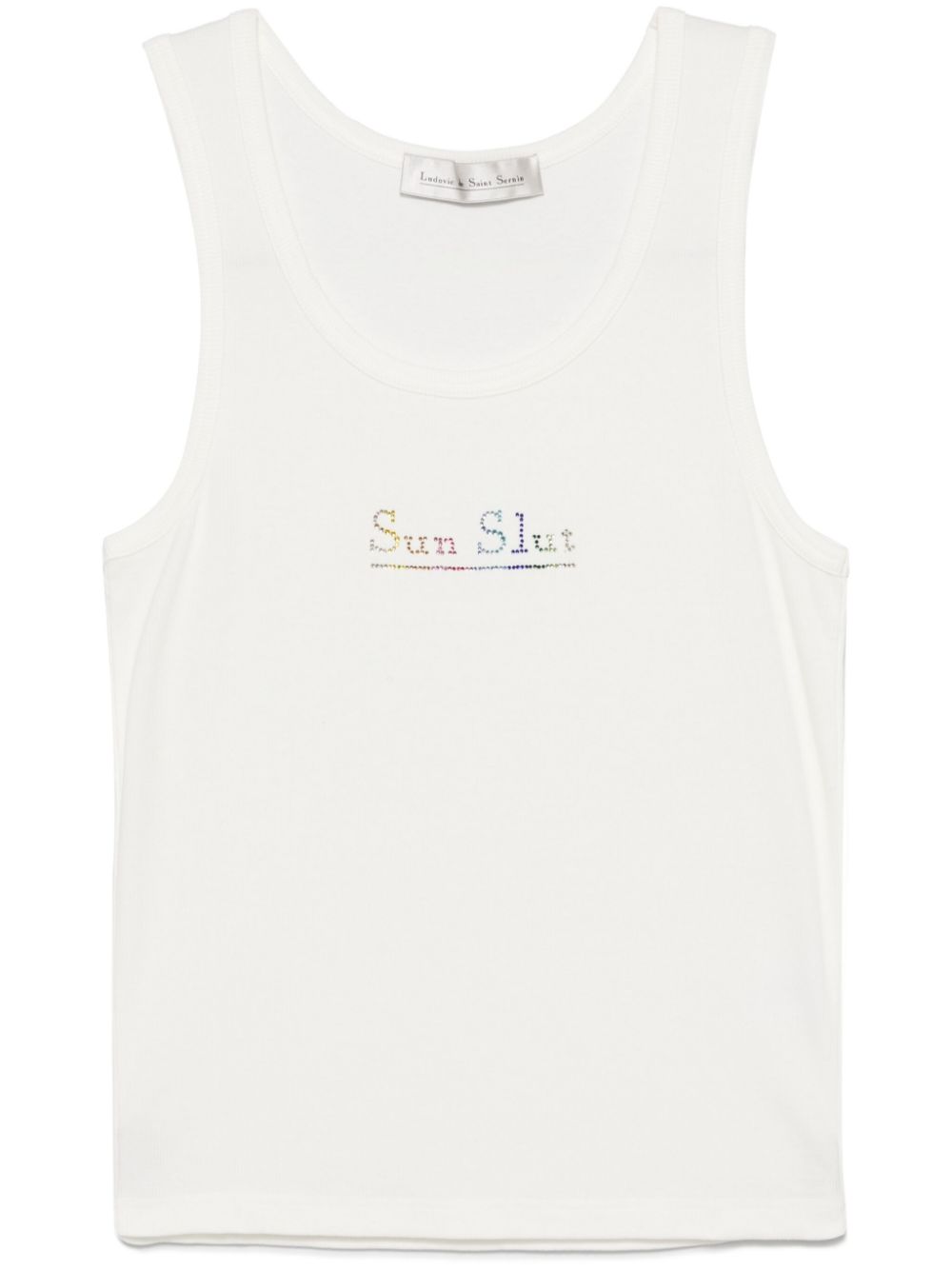 Ludovic de Saint Sernin crystal-logo tank top - White von Ludovic de Saint Sernin