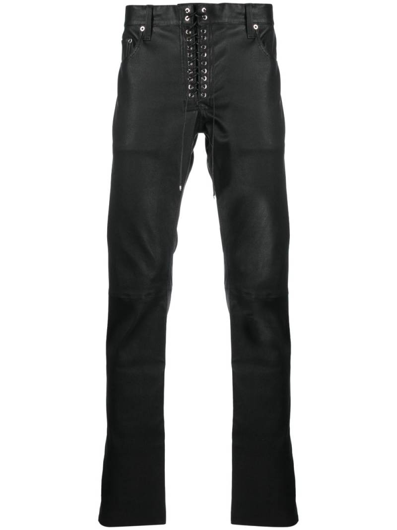 Ludovic de Saint Sernin lace-up slim-cut leather trousers - Black von Ludovic de Saint Sernin