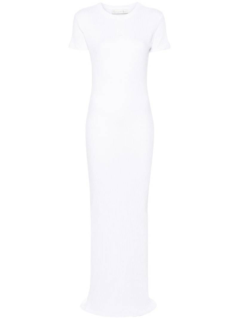 Ludovic de Saint Sernin logo-embroidered ribbed maxi dress - White von Ludovic de Saint Sernin