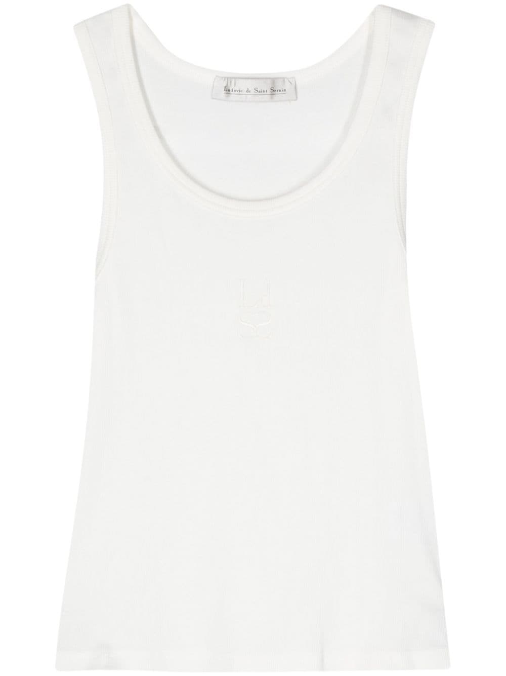 Ludovic de Saint Sernin logo-embroidered tank top - White von Ludovic de Saint Sernin