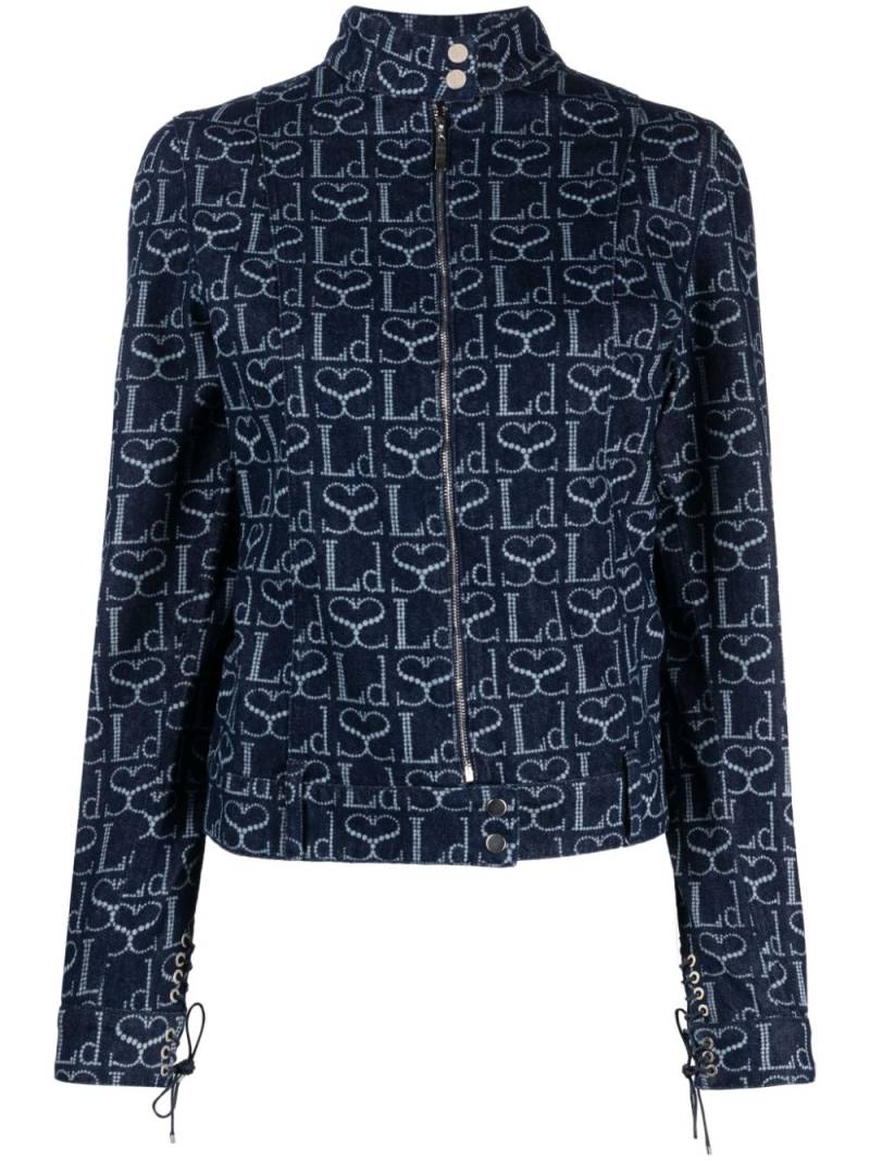 Ludovic de Saint Sernin monogram-print denim jacket - Blue von Ludovic de Saint Sernin