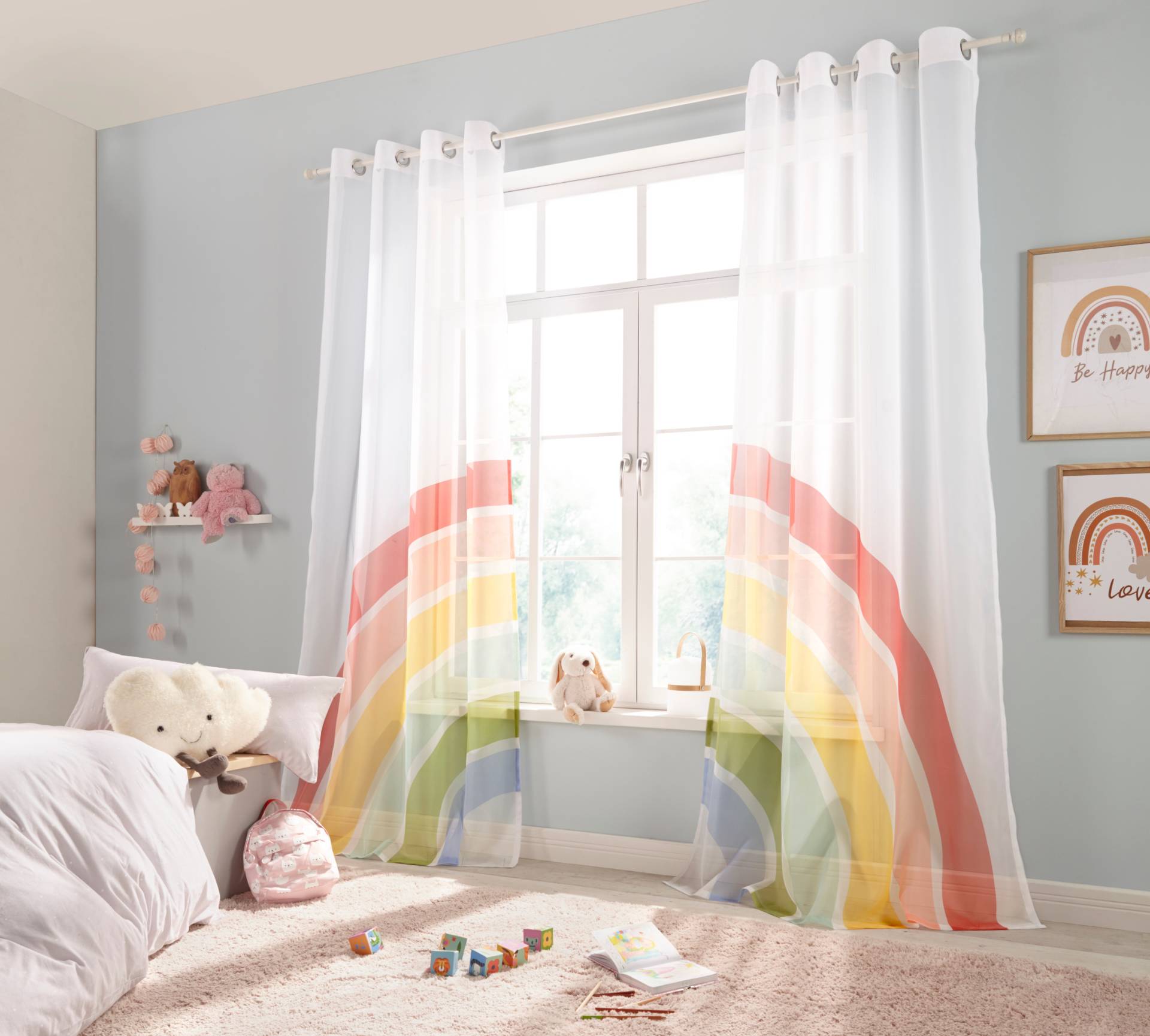 Lüttenhütt Gardine »Regenbogen«, (2 St.), Kindergardine, bedruckt, gewebt, 2-er Set Lüttenhütt Gardine »Regenbogen«, (2 St.), Kindergardine, bedruckt, gewebt, 2-er Set von Lüttenhütt