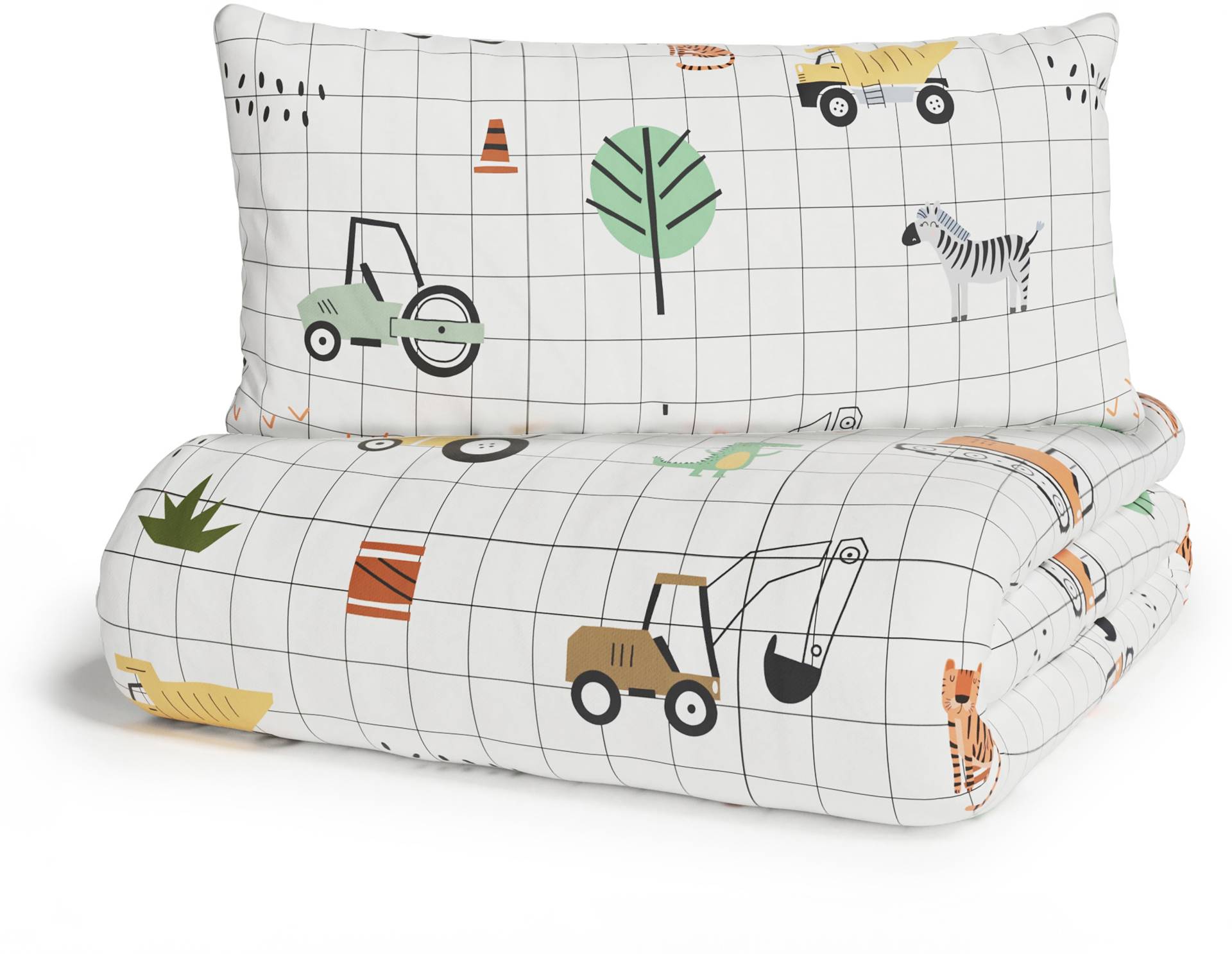 Lüttenhütt Kinderbettwäsche »CUDDLEE«, in vielen Designs: Dino,Einhorn,Weltraum,Baustelle,Herz,Trecker,Safari von Lüttenhütt