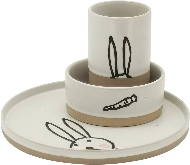 Lüttenhütt Kindergeschirr-Set »Hanke«, (Set, 3 tlg.), Bunny-Dekor, 3 Teile, für 1 Person von Lüttenhütt