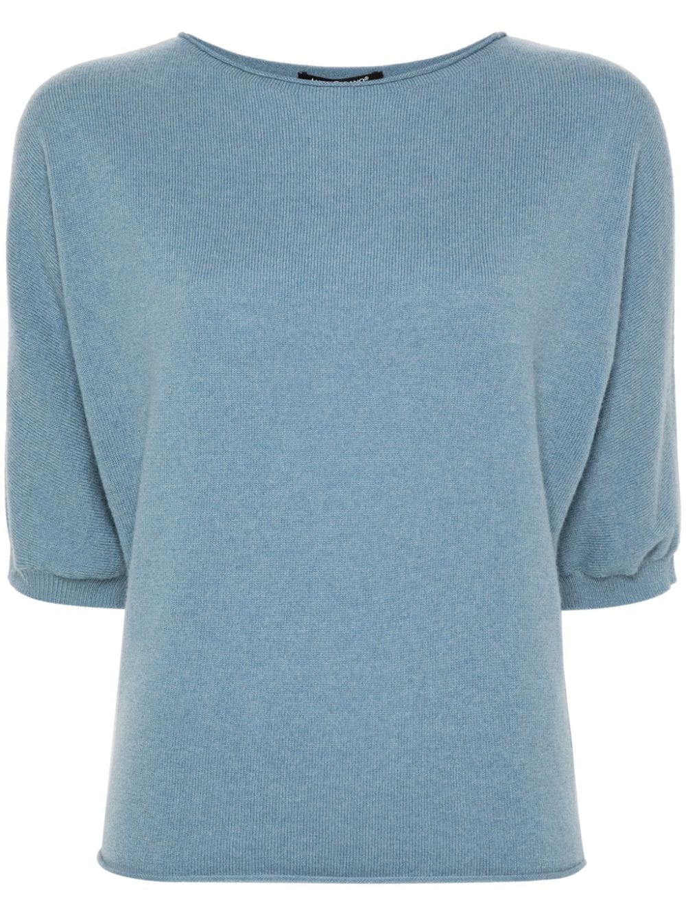 Luisa Cerano gathered-sleeve knitted T-shirt - Blue von Luisa Cerano