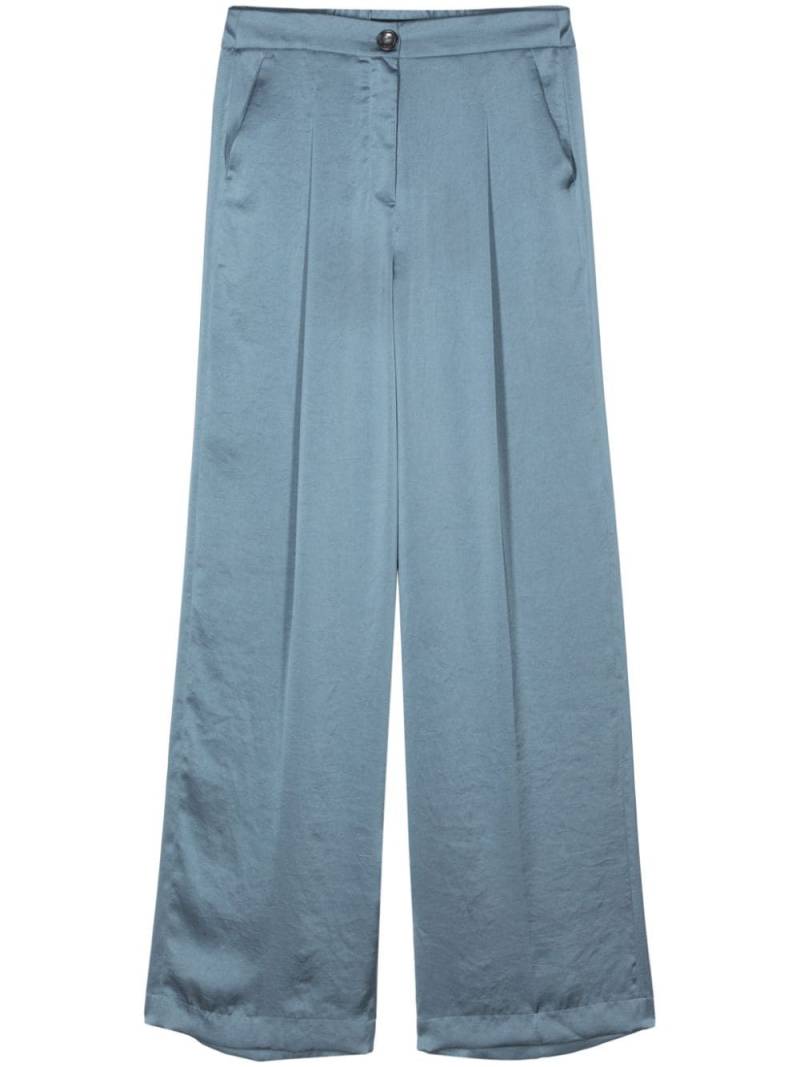 Luisa Cerano pleated satin trousers - Blue von Luisa Cerano