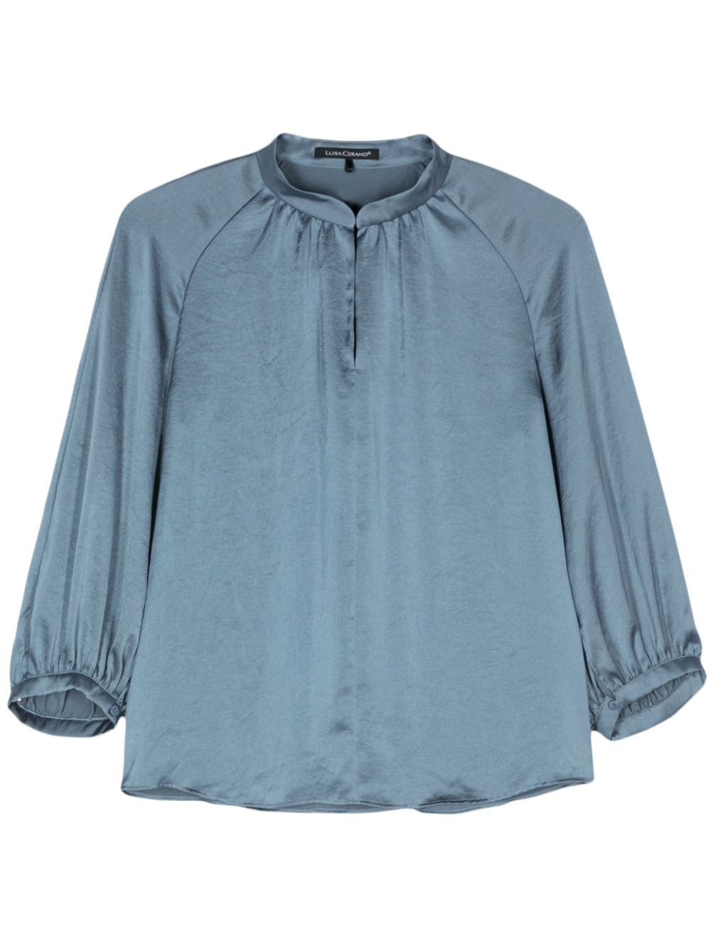 Luisa Cerano satin round-neck blouse - Blue von Luisa Cerano