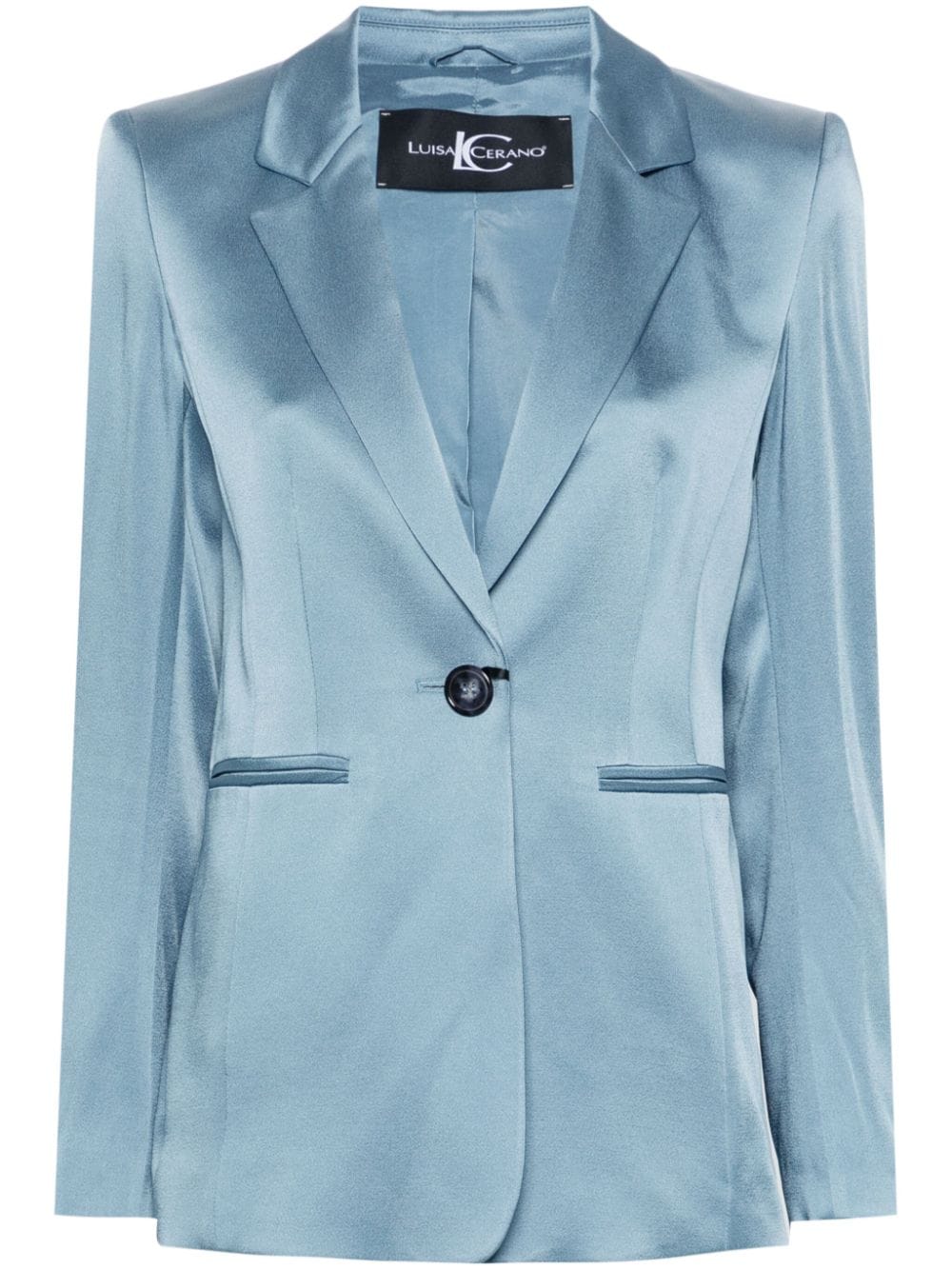 Luisa Cerano single-breasted satin blazer - Blue von Luisa Cerano