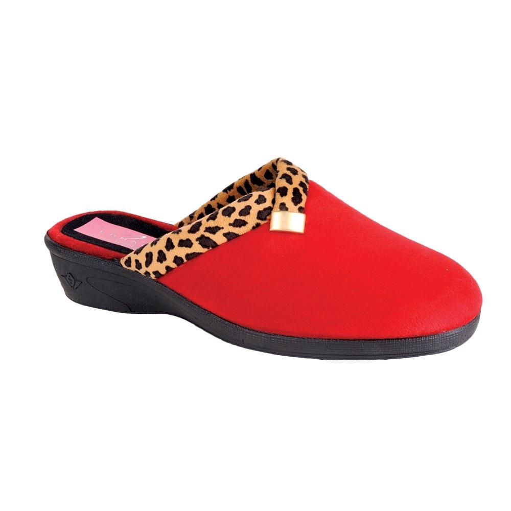 Hausschuhe Michelle Damen Rot Bunt 36 von Lunar