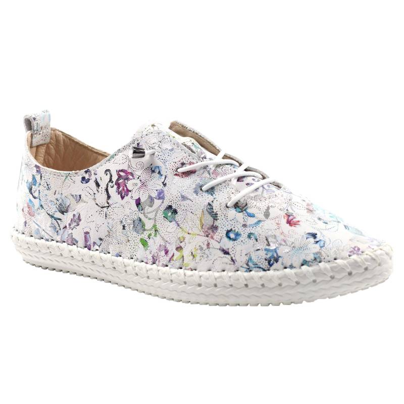 Leinenschuhe Exbury, Floral, Leder Damen Weiss 37 von Lunar