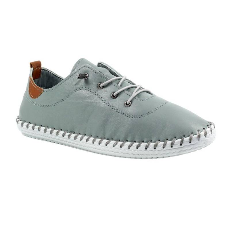 Leinenschuhe St Ives, Leder Damen Grau 40 von Lunar