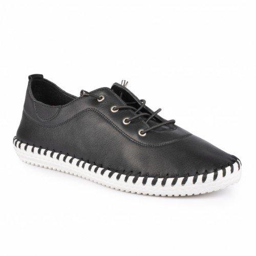 Leinenschuhe St Ives Damen Schwarz 38 von Lunar