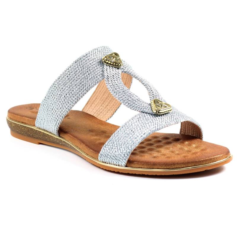 Sandalen Calow, Leder Damen Silber 37 von Lunar