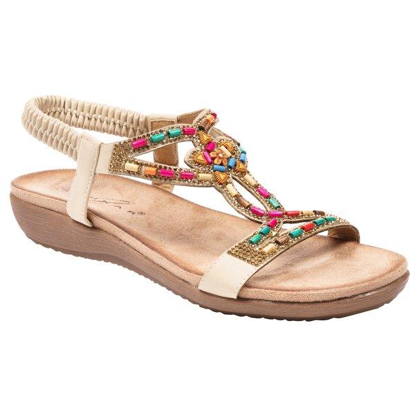 Sandalen Mariella, Perlenbesetzt Damen Beige 37 von Lunar