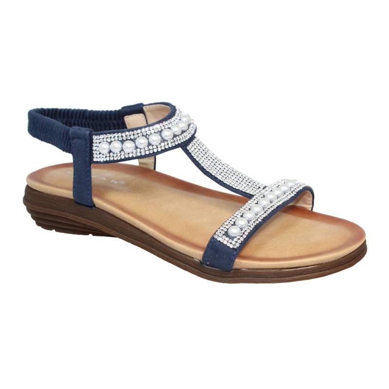 Sandalen Tancy, Perlgrau Damen Blau 37 von Lunar