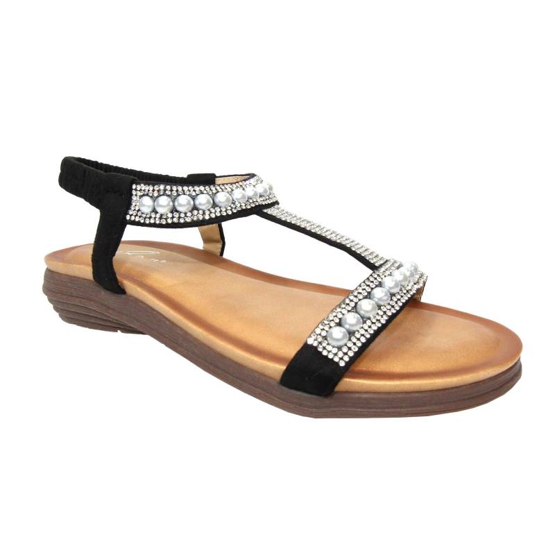 Sandalen Tancy, Perlgrau Damen Schwarz 36 von Lunar