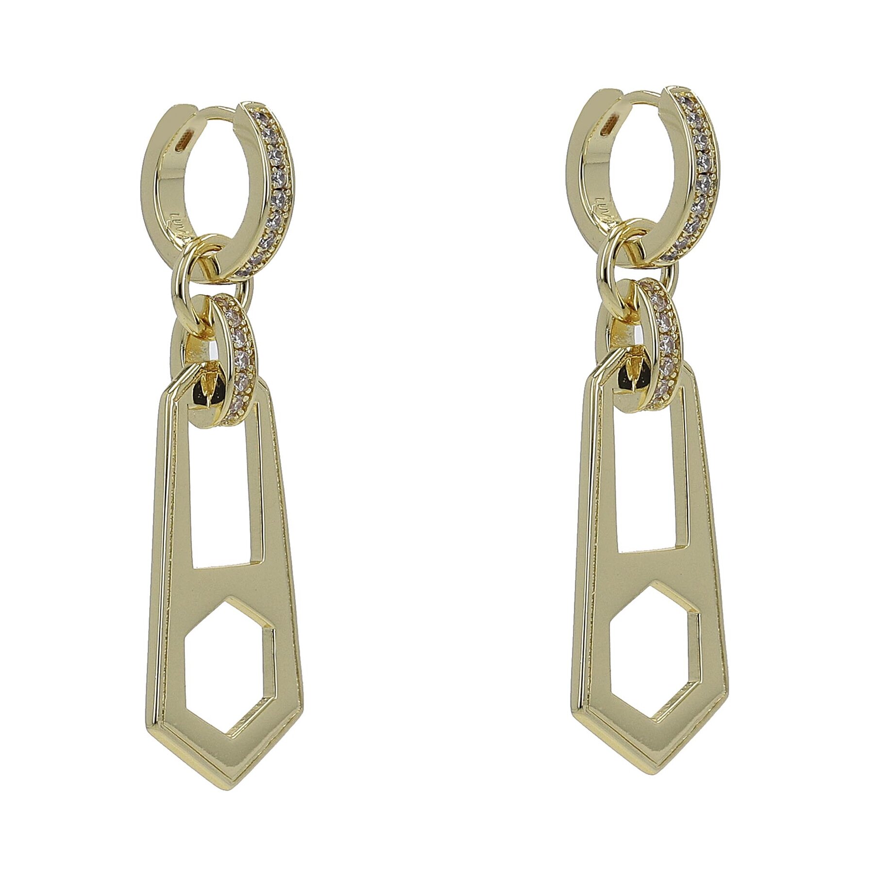 Ohrringe Luv AJ Zipper Hoops HOL22-E-ZH-G Goldfarben von Luv AJ