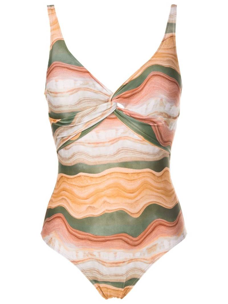 Lygia & Nanny Adriana twisted printed swimsuit - Brown von Lygia & Nanny