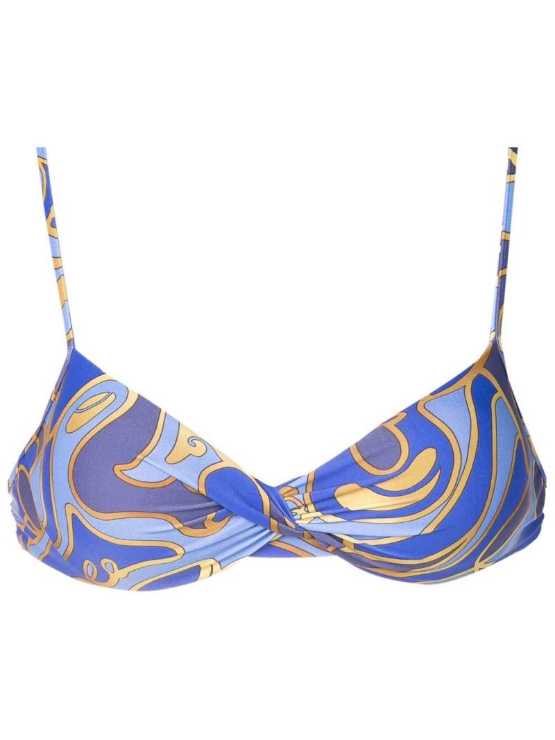 Lygia & Nanny Cassis abstract-print bikini top - Blue von Lygia & Nanny