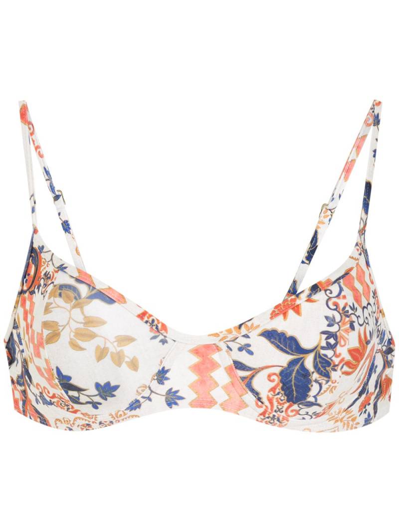 Lygia & Nanny Cassis graphic-print bikini top - Neutrals von Lygia & Nanny