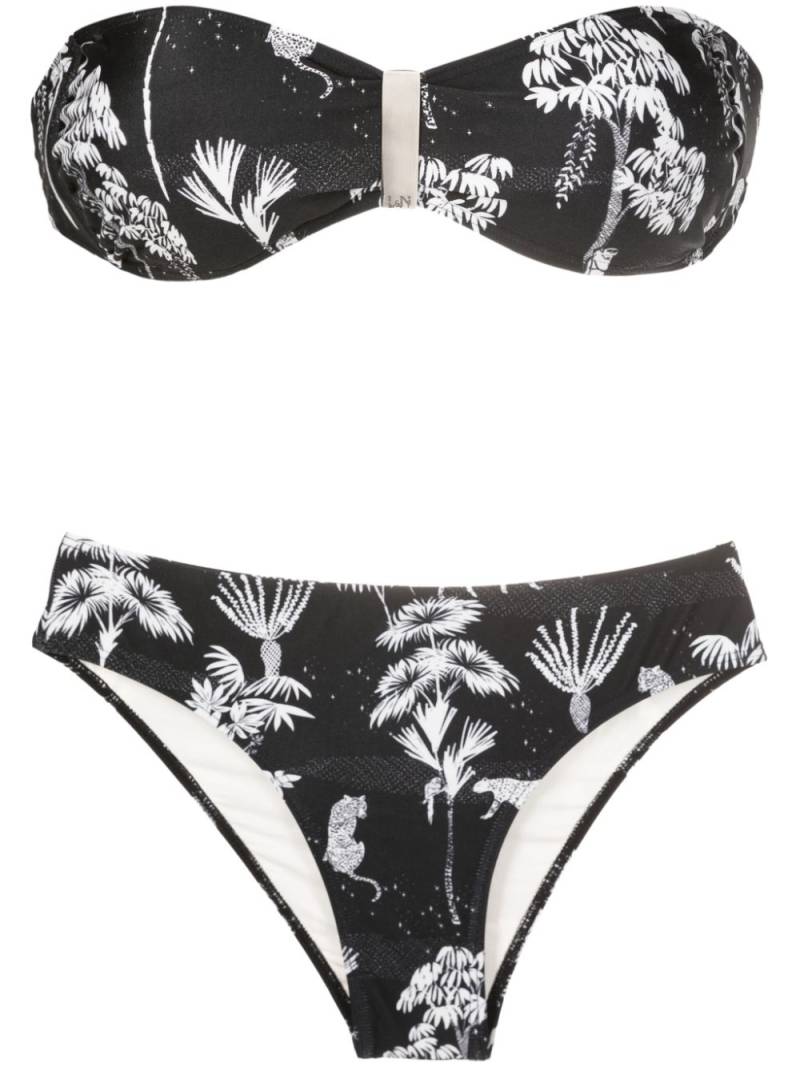 Lygia & Nanny Ester graphic-print strapless bikini - Black von Lygia & Nanny