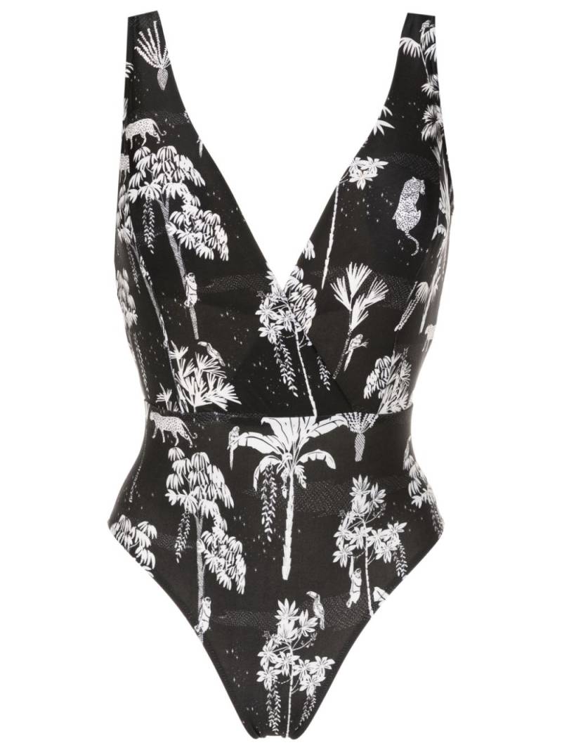 Lygia & Nanny Evita graphic-print one-piece - Black von Lygia & Nanny