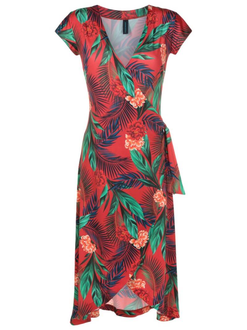 Lygia & Nanny Falcão botanical-print wrap dress - Red von Lygia & Nanny