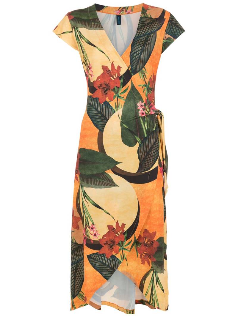 Lygia & Nanny Falcão floral-print wrap dress - Yellow von Lygia & Nanny