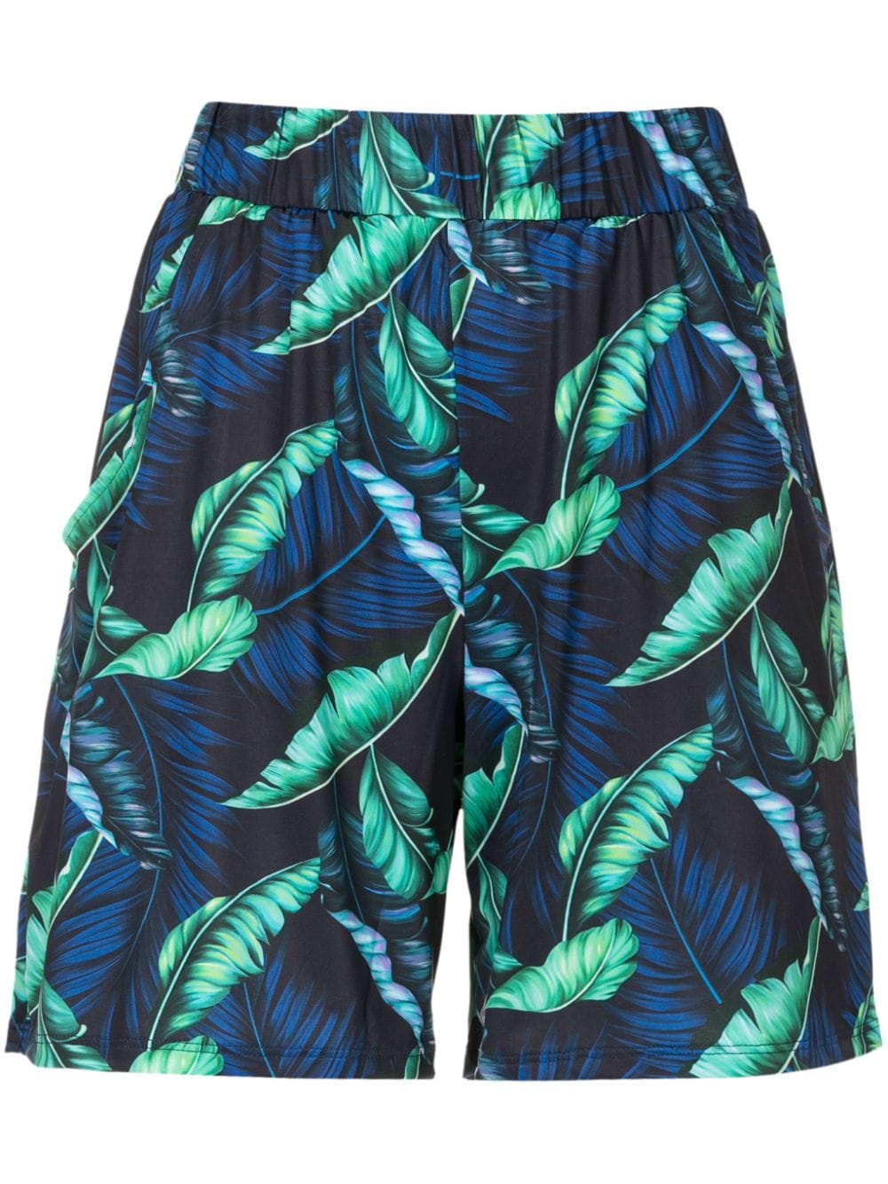 Lygia & Nanny Iara leaf-print mini shorts - Blue von Lygia & Nanny