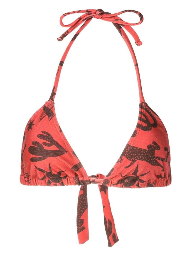 Lygia & Nanny Iasmin halterneck printed bikini top - Brown von Lygia & Nanny