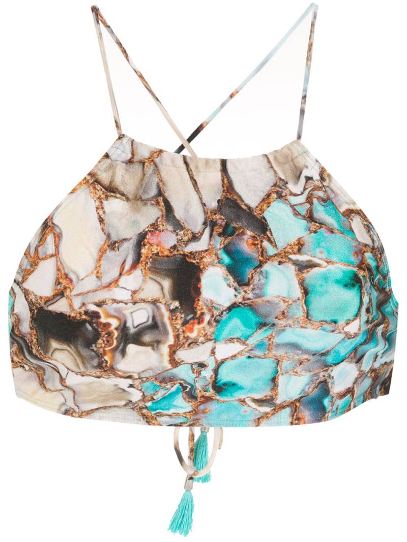 Lygia & Nanny Ilana marble-print bikini - Blue von Lygia & Nanny