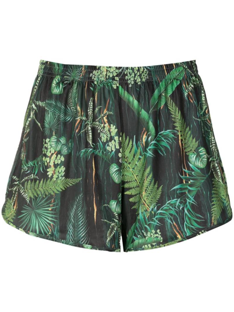 Lygia & Nanny Lee leaf-print mini shorts - Green von Lygia & Nanny