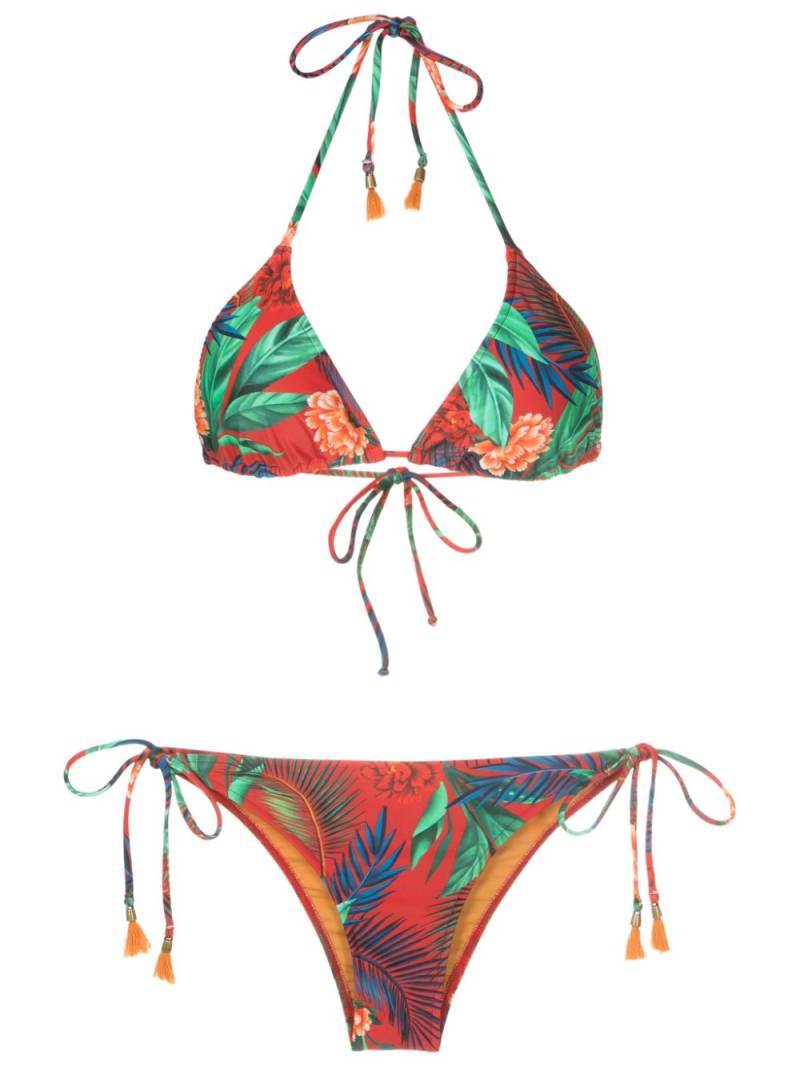 Lygia & Nanny Maya botanical-print triangle bikini - Red von Lygia & Nanny