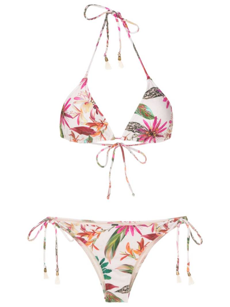 Lygia & Nanny Maya botanical-print triangle bikini - White von Lygia & Nanny