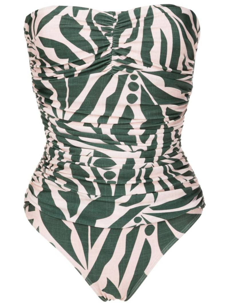 Lygia & Nanny Melissa graphic-print strapless one-piece - Green von Lygia & Nanny