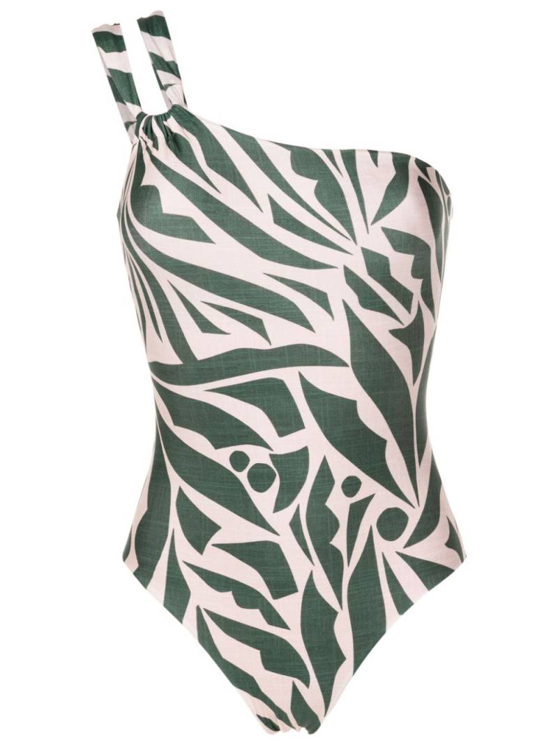 Lygia & Nanny Miusha graphic-print one-shoulder one-piece - Green von Lygia & Nanny