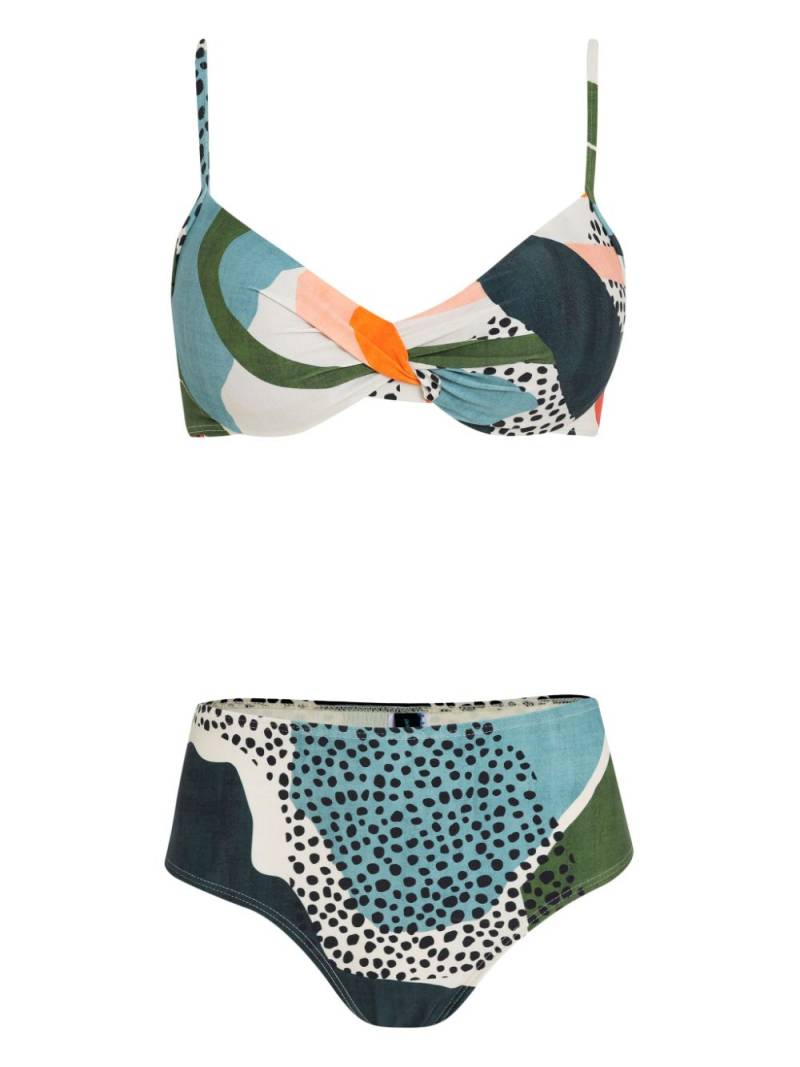 Lygia & Nanny Veronica abstract-print bikini set - Blue von Lygia & Nanny