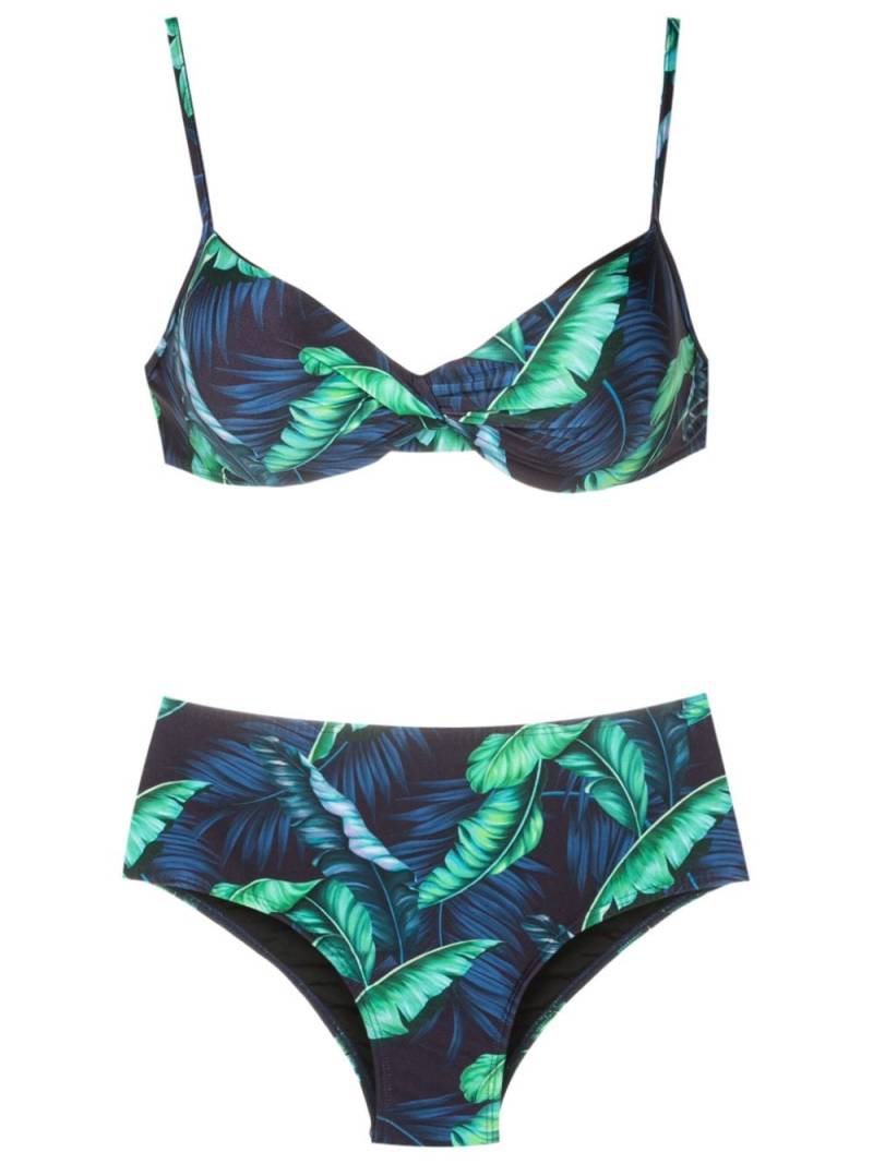 Lygia & Nanny Verônica leaf-print bikini - Blue von Lygia & Nanny